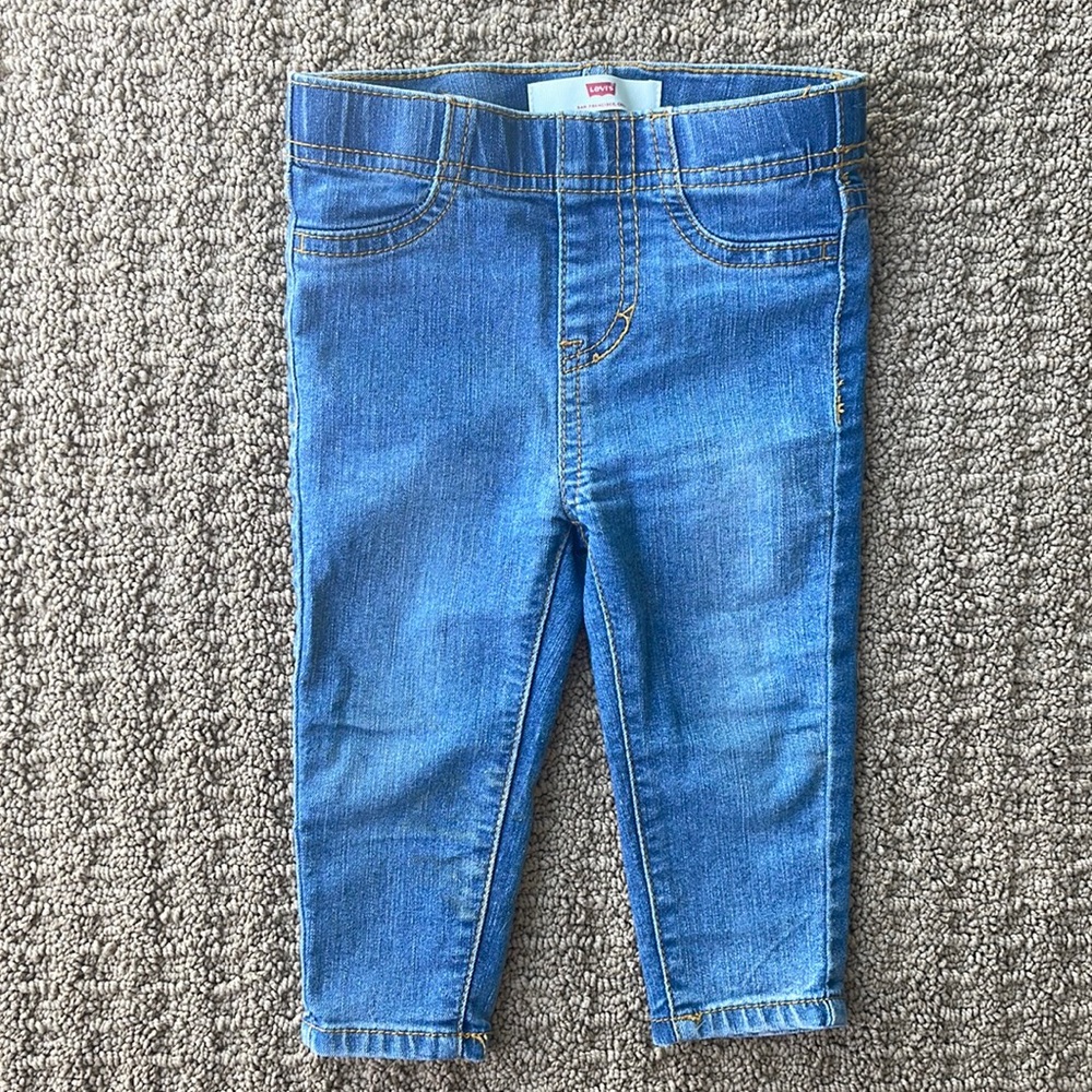 Levi's Baby Girls Skinny Fit Pull on Stonewash Jegging Pants, Size 9 Months